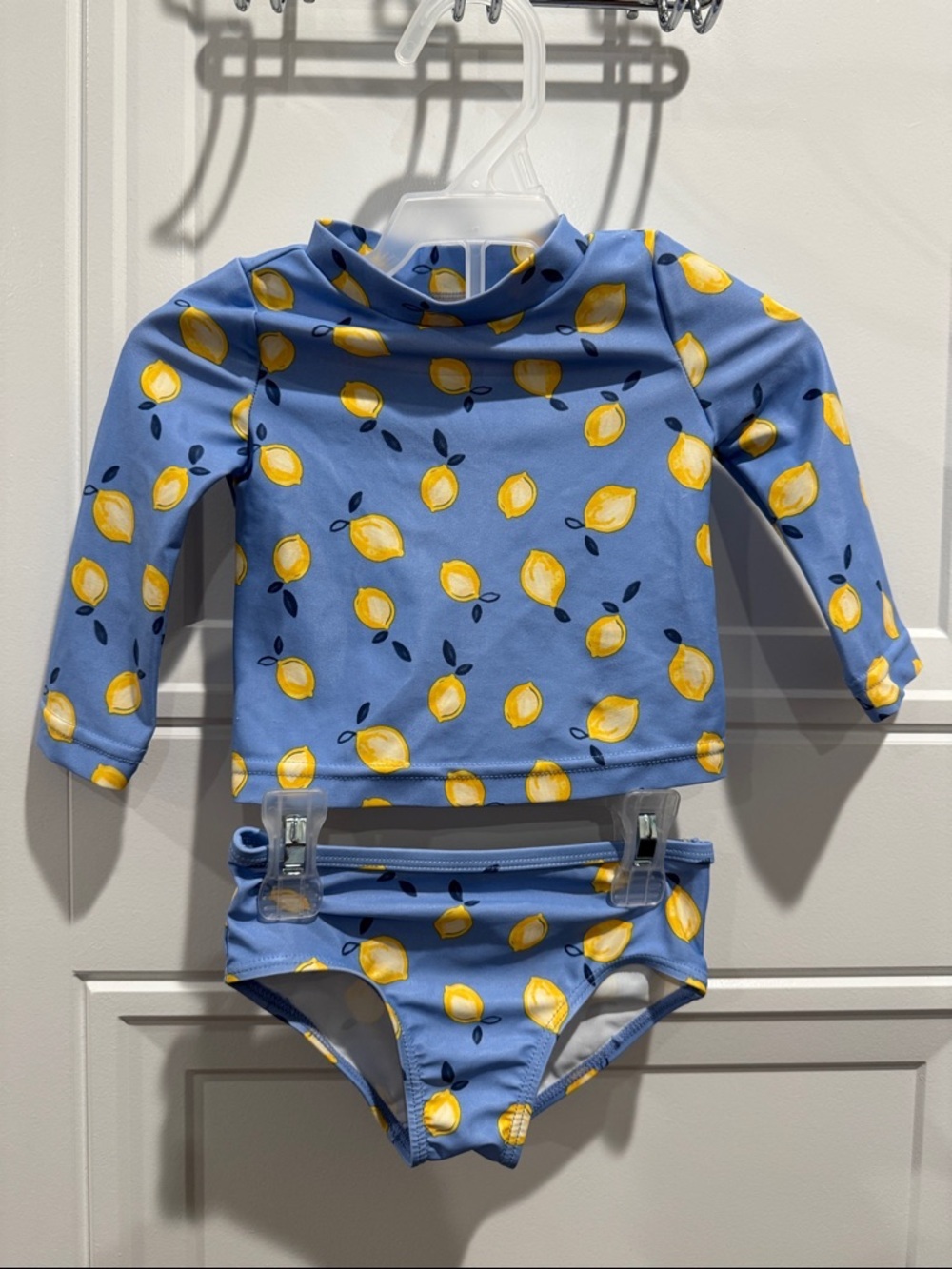 Carter's Light Blue Long-Sleeve Rashguard Set with Yellow Lemon Print NWOT